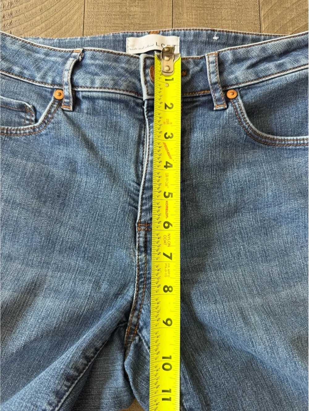 Loft Curvy Skinny Jeans Distressed Hem